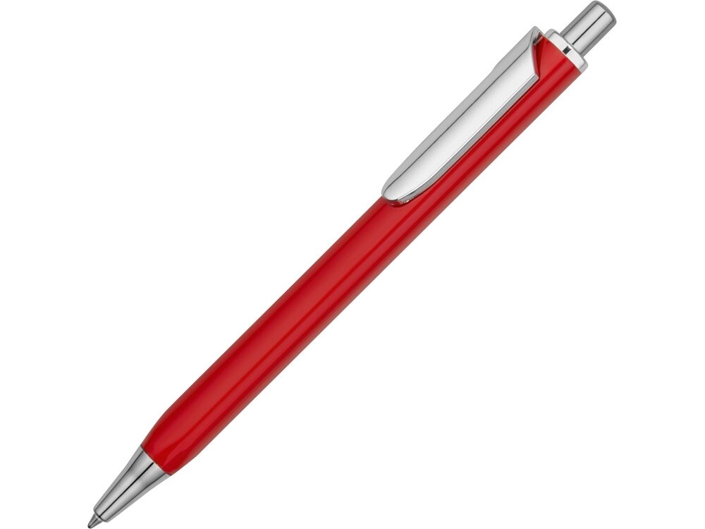 Ручка металлическая шариковая трехгранная Riddle, красный/серебристый от компании ТОО VEER Company Group / Одежда и сувениры с логотипом - фото 1