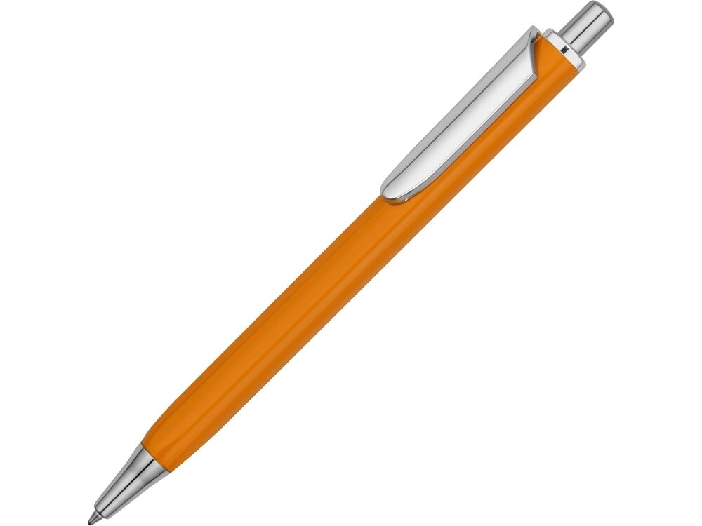 Ручка металлическая шариковая трехгранная Riddle, оранжевый/серебристый от компании ТОО VEER Company Group / Одежда и сувениры с логотипом - фото 1