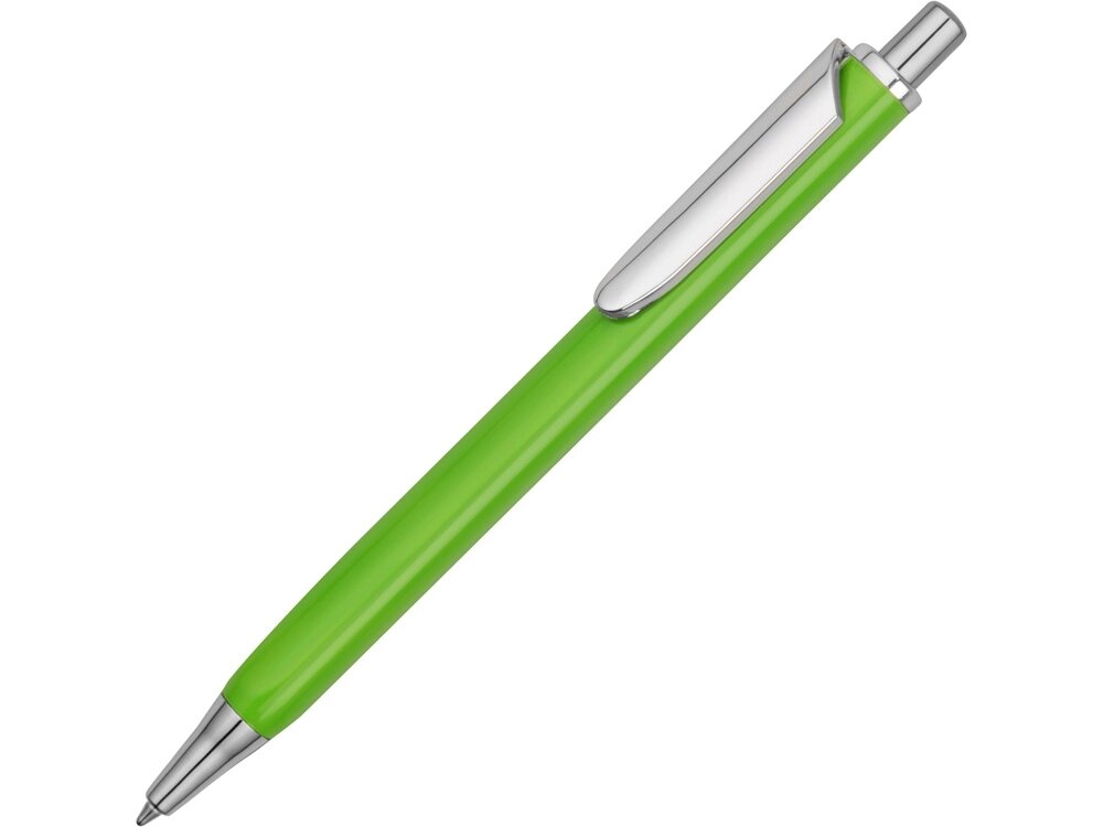 Ручка металлическая шариковая трехгранная Riddle, зеленое яблоко/серебристый от компании ТОО VEER Company Group / Одежда и сувениры с логотипом - фото 1