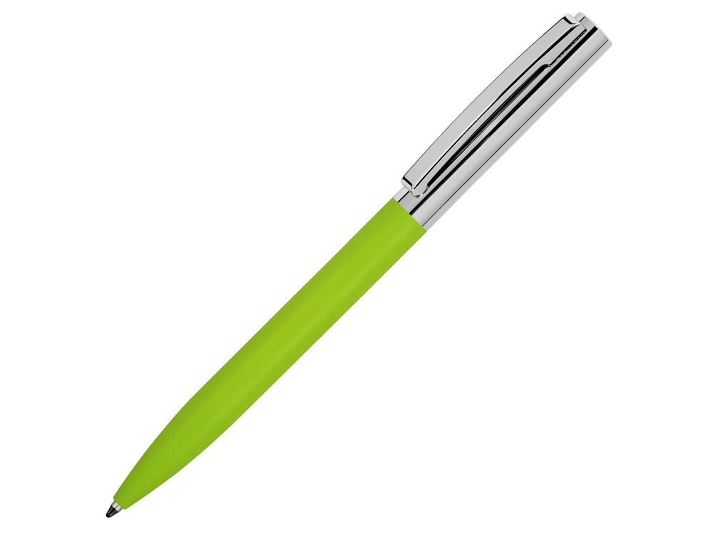 Ручка металлическая soft-touch шариковая Tally с зеркальным слоем, серебристый/зеленый от компании ТОО VEER Company Group / Одежда и сувениры с логотипом - фото 1