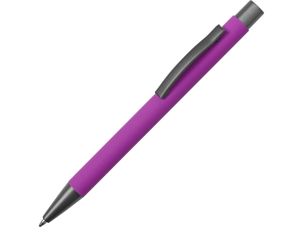 Ручка металлическая soft touch шариковая Tender, фиолетовый/серый от компании ТОО VEER Company Group / Одежда и сувениры с логотипом - фото 1