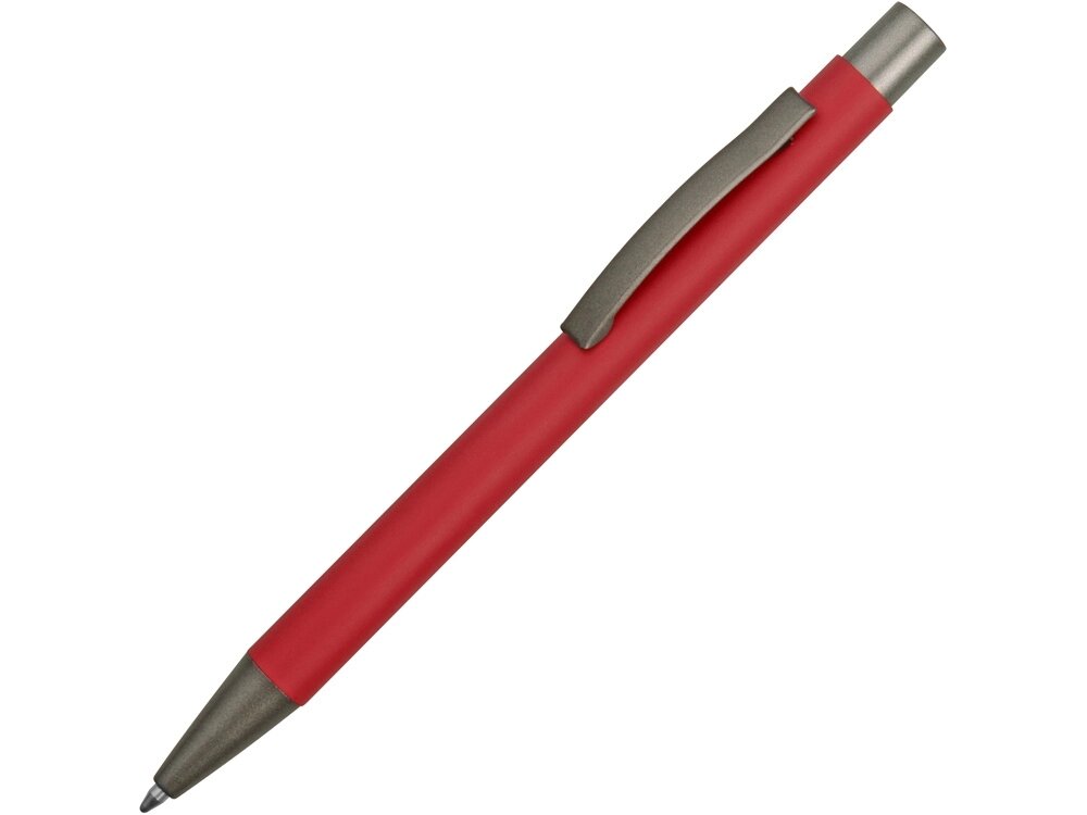 Ручка металлическая soft touch шариковая Tender, красный/серый от компании ТОО VEER Company Group / Одежда и сувениры с логотипом - фото 1