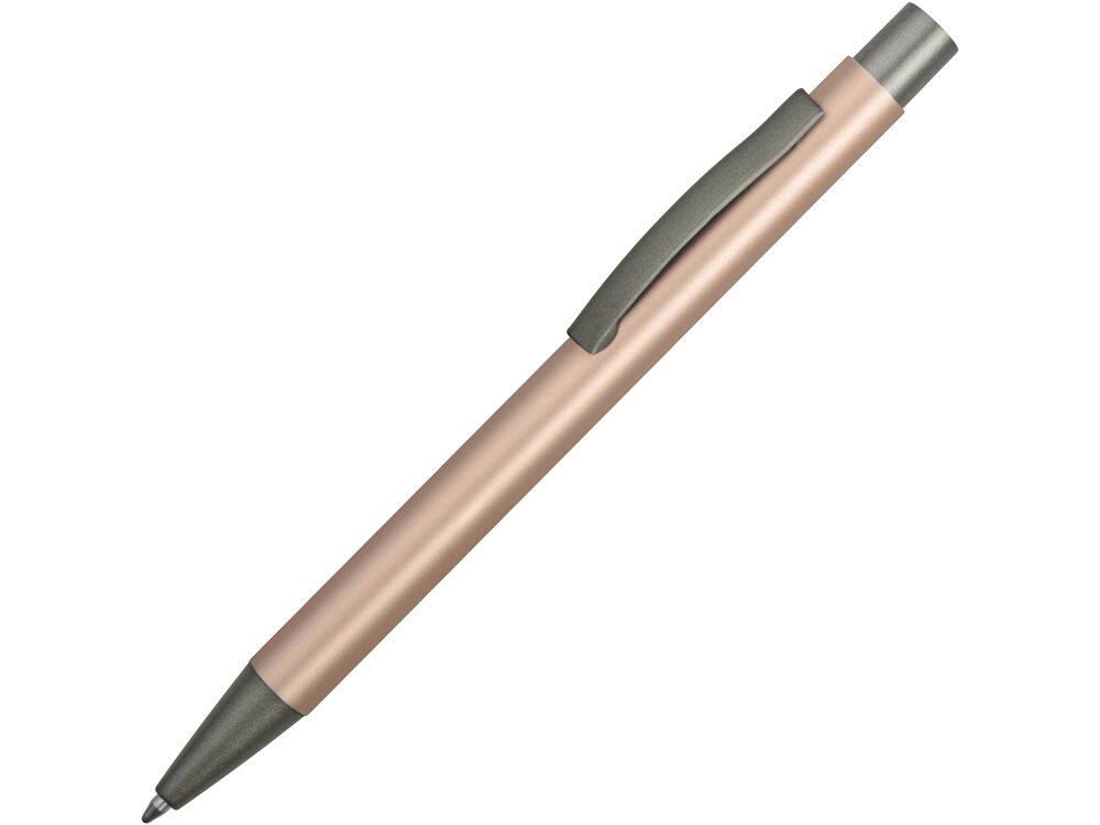 Ручка металлическая soft touch шариковая Tender, розовое золото/серый от компании ТОО VEER Company Group / Одежда и сувениры с логотипом - фото 1