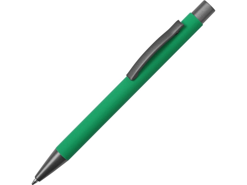 Ручка металлическая soft touch шариковая Tender, зеленый/серый от компании ТОО VEER Company Group / Одежда и сувениры с логотипом - фото 1