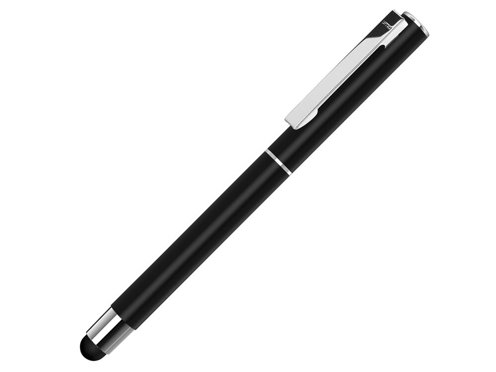 Ручка металлическая стилус-роллер STRAIGHT SI R TOUCH, черный от компании ТОО VEER Company Group / Одежда и сувениры с логотипом - фото 1