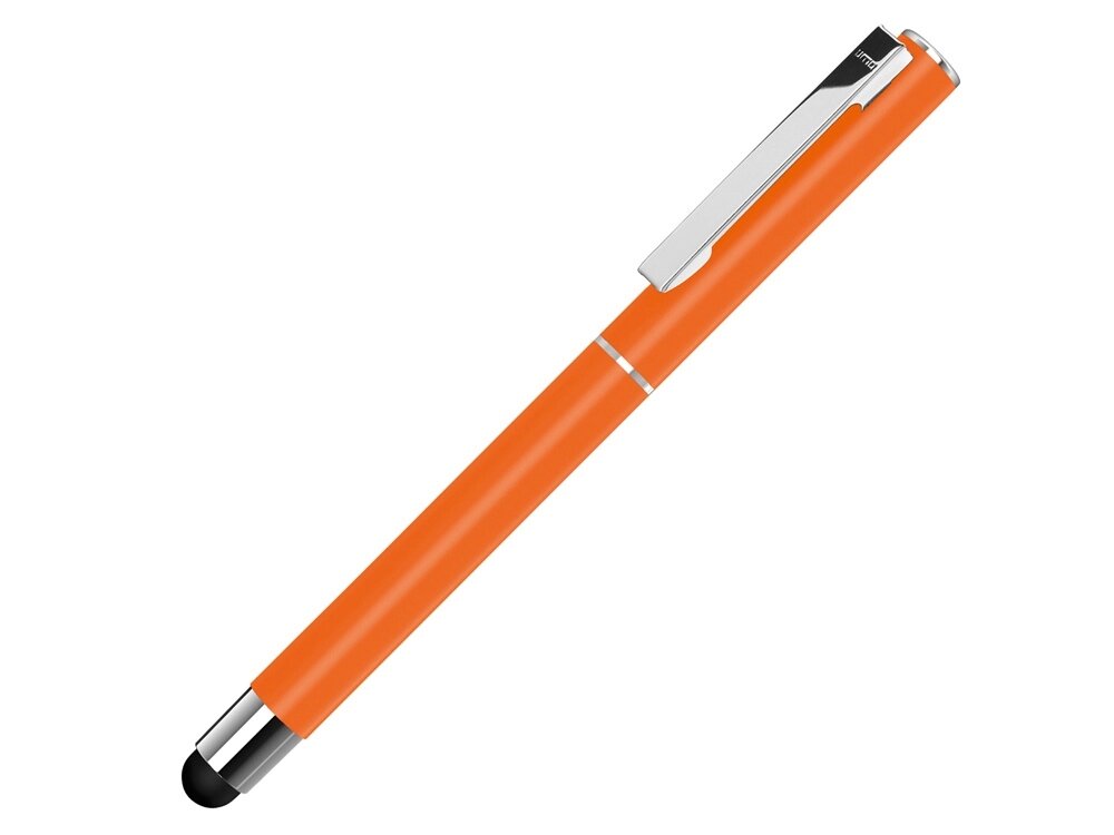 Ручка металлическая стилус-роллер STRAIGHT SI R TOUCH, оранжевый от компании ТОО VEER Company Group / Одежда и сувениры с логотипом - фото 1