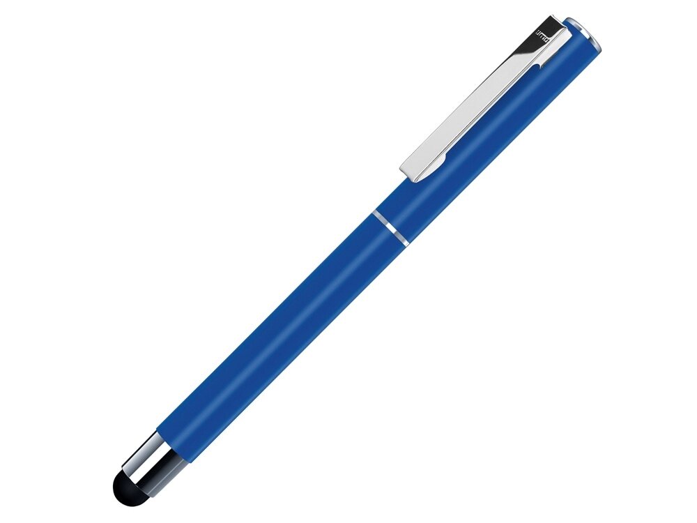 Ручка металлическая стилус-роллер STRAIGHT SI R TOUCH, средне-синий от компании ТОО VEER Company Group / Одежда и сувениры с логотипом - фото 1