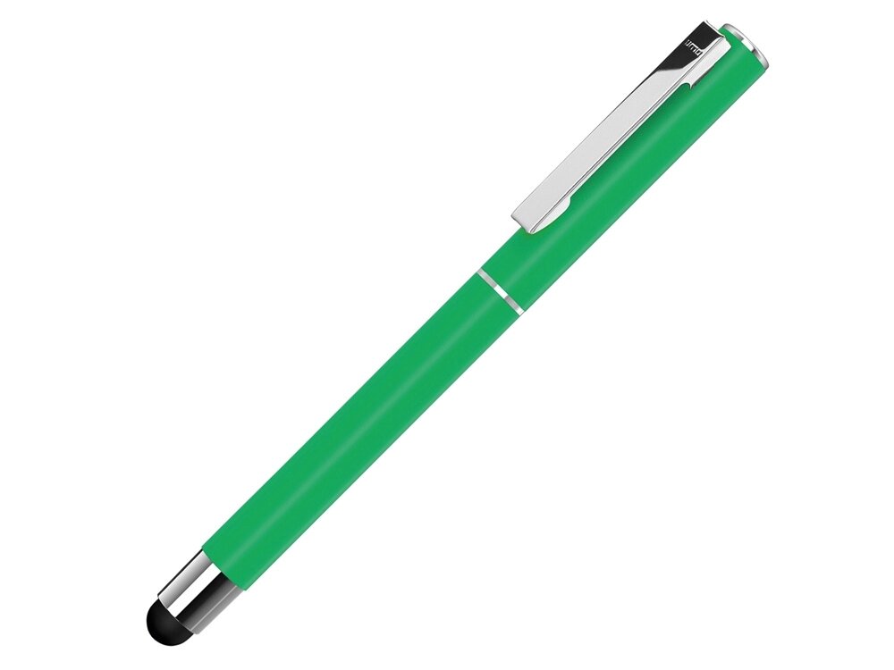 Ручка металлическая стилус-роллер STRAIGHT SI R TOUCH, зеленый от компании ТОО VEER Company Group / Одежда и сувениры с логотипом - фото 1