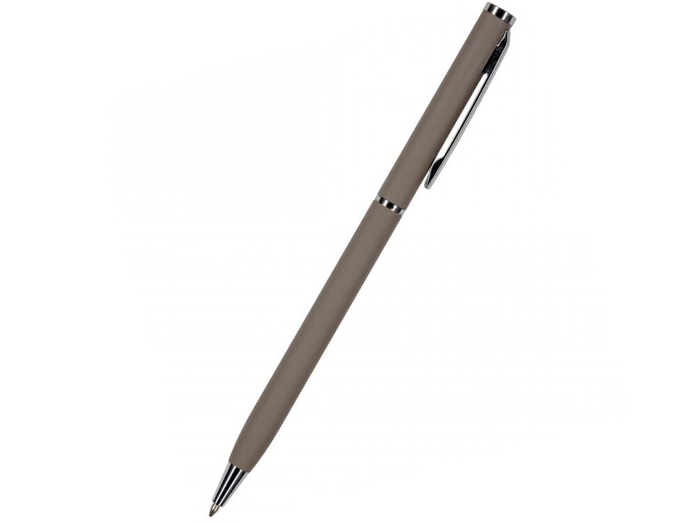 Ручка Palermo шариковая  автоматическая, серый металлический корпус  0,7 мм, синяя от компании ТОО VEER Company Group / Одежда и сувениры с логотипом - фото 1