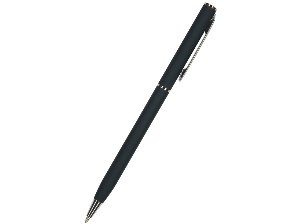 Ручка Palermo шариковая  автоматическая, сине-черный металлический корпус, 0,7 мм, синяя от компании ТОО VEER Company Group / Одежда и сувениры с логотипом - фото 1