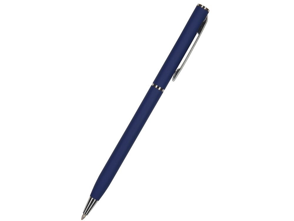 Ручка Palermo шариковая  автоматическая, темно-синий металлический корпус, 0,7 мм, синяя от компании ТОО VEER Company Group / Одежда и сувениры с логотипом - фото 1