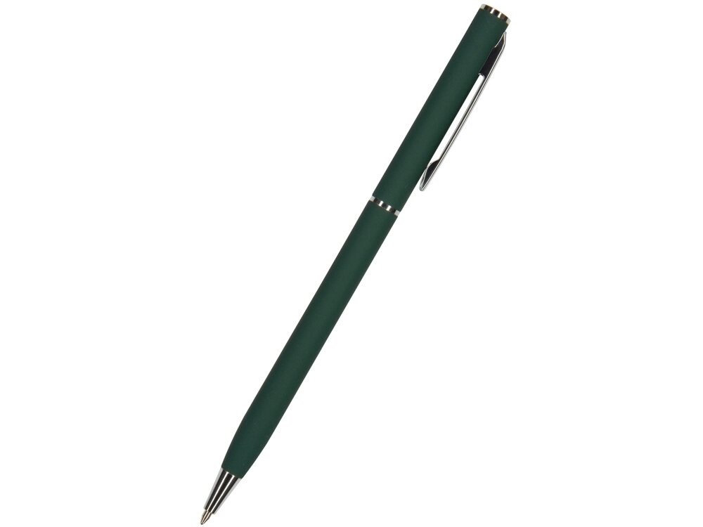 Ручка Palermo шариковая  автоматическая, зеленый металлический корпус, 0,7 мм, синяя от компании ТОО VEER Company Group / Одежда и сувениры с логотипом - фото 1
