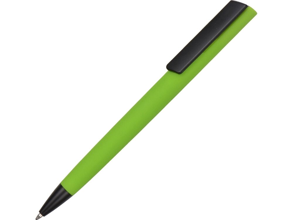 Ручка пластиковая шариковая C1 софт-тач, зеленое яблоко от компании ТОО VEER Company Group / Одежда и сувениры с логотипом - фото 1