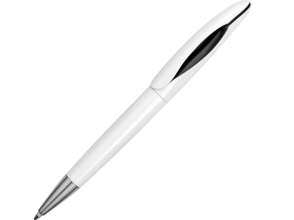 Ручка пластиковая шариковая Chink, белый/черный от компании ТОО VEER Company Group / Одежда и сувениры с логотипом - фото 1
