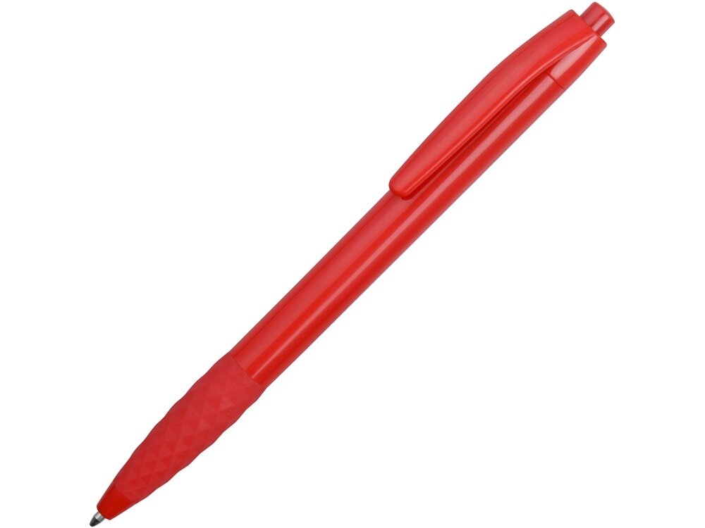 Ручка пластиковая шариковая Diamond, красный от компании ТОО VEER Company Group / Одежда и сувениры с логотипом - фото 1