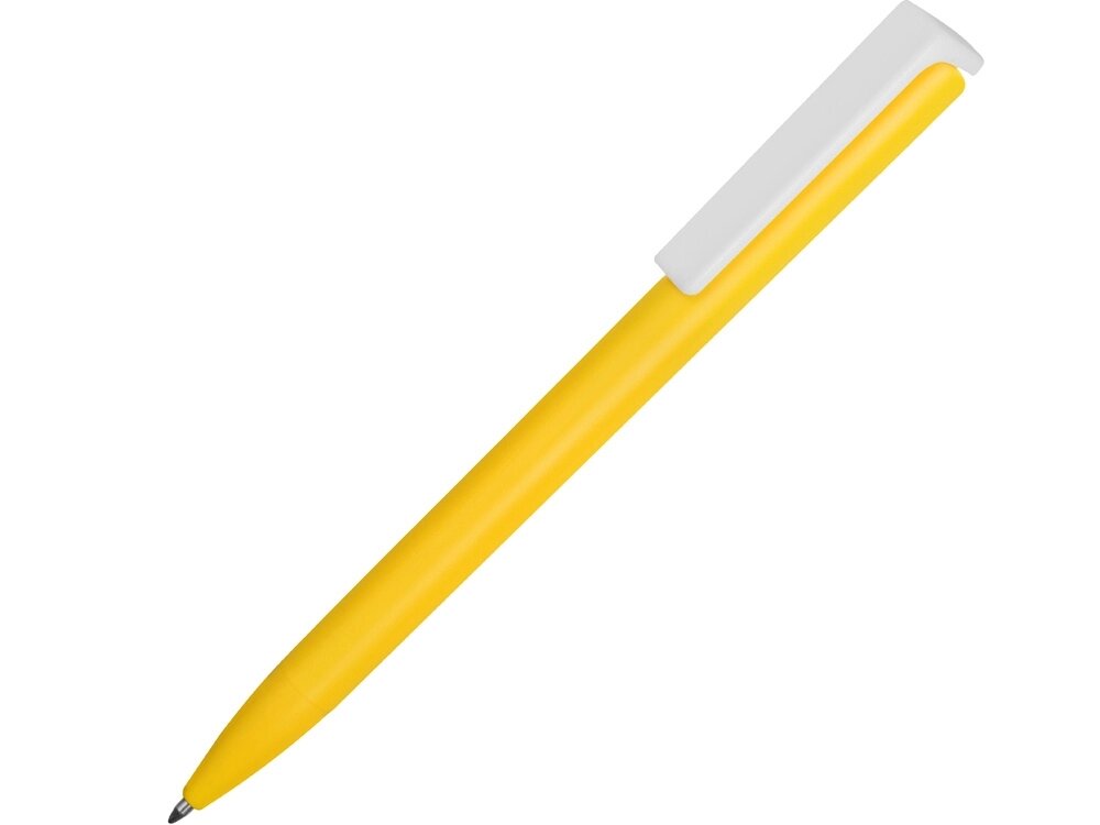 Ручка пластиковая шариковая Fillip, желтый/белый от компании ТОО VEER Company Group / Одежда и сувениры с логотипом - фото 1