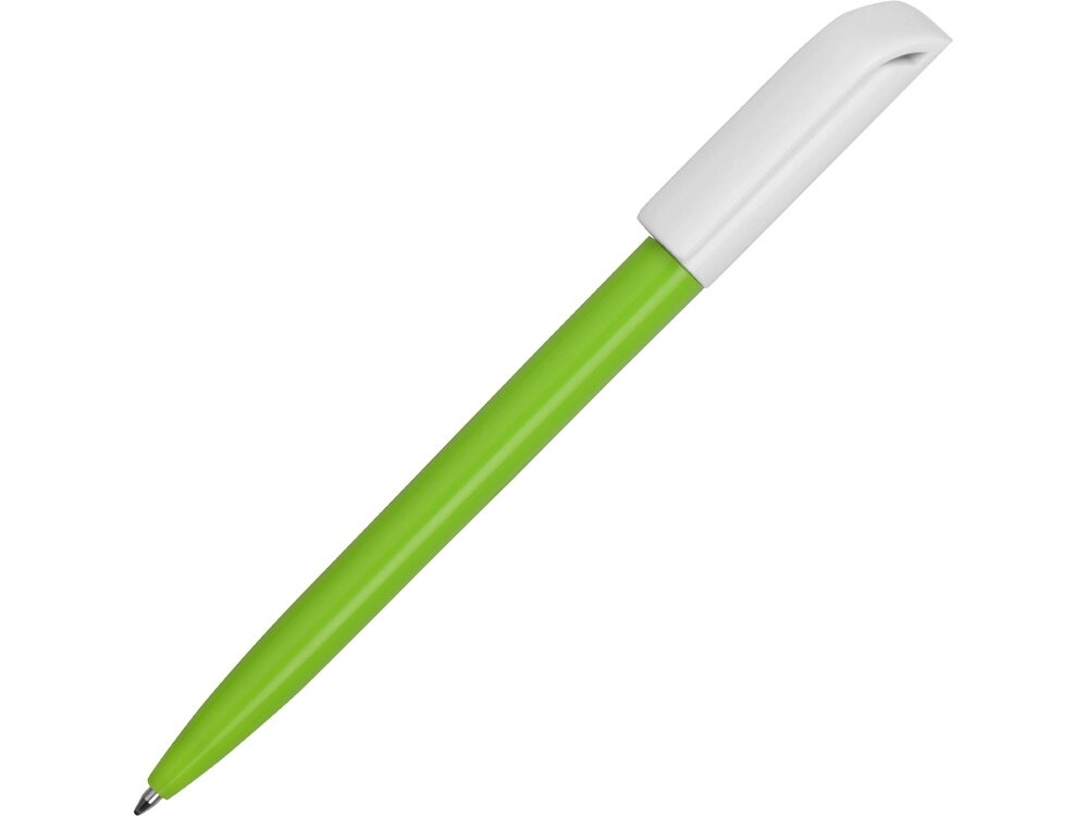Ручка пластиковая шариковая Миллениум Color BRL, зеленое яблоко/белый от компании ТОО VEER Company Group / Одежда и сувениры с логотипом - фото 1