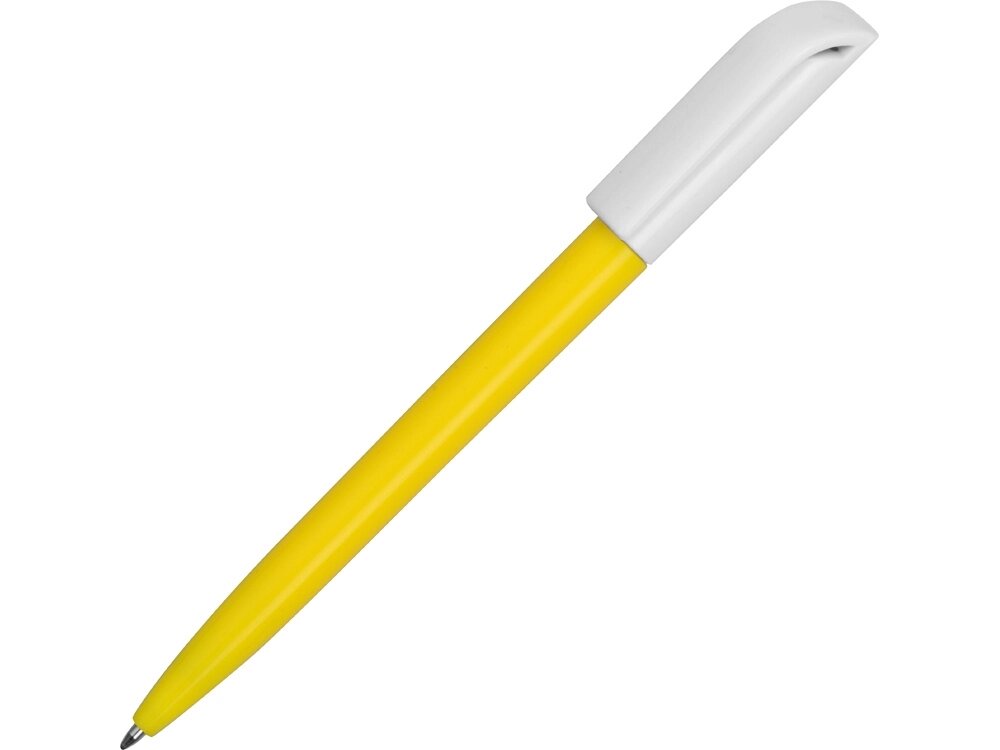 Ручка пластиковая шариковая Миллениум Color BRL, желтый/белый от компании ТОО VEER Company Group / Одежда и сувениры с логотипом - фото 1