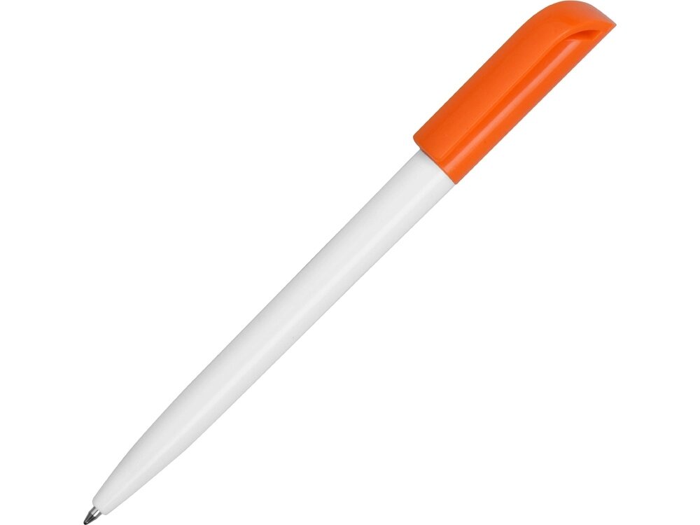 Ручка пластиковая шариковая Миллениум Color CLP, белый/оранжевый от компании ТОО VEER Company Group / Одежда и сувениры с логотипом - фото 1