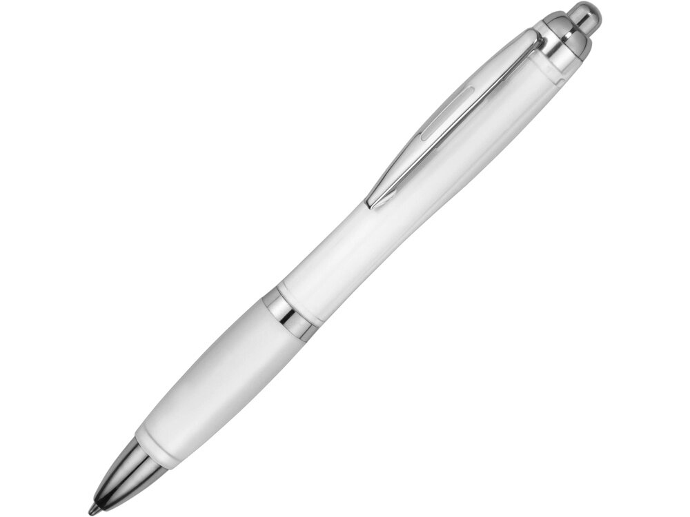 Ручка пластиковая шариковая Nash, белый, синие чернила от компании ТОО VEER Company Group / Одежда и сувениры с логотипом - фото 1