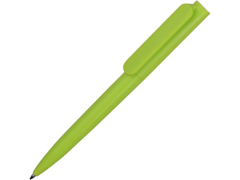 Ручка пластиковая шариковая Umbo, зеленое яблоко/белый от компании ТОО VEER Company Group / Одежда и сувениры с логотипом - фото 1