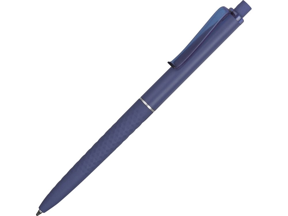 Ручка пластиковая soft-touch шариковая Plane, синий от компании ТОО VEER Company Group / Одежда и сувениры с логотипом - фото 1