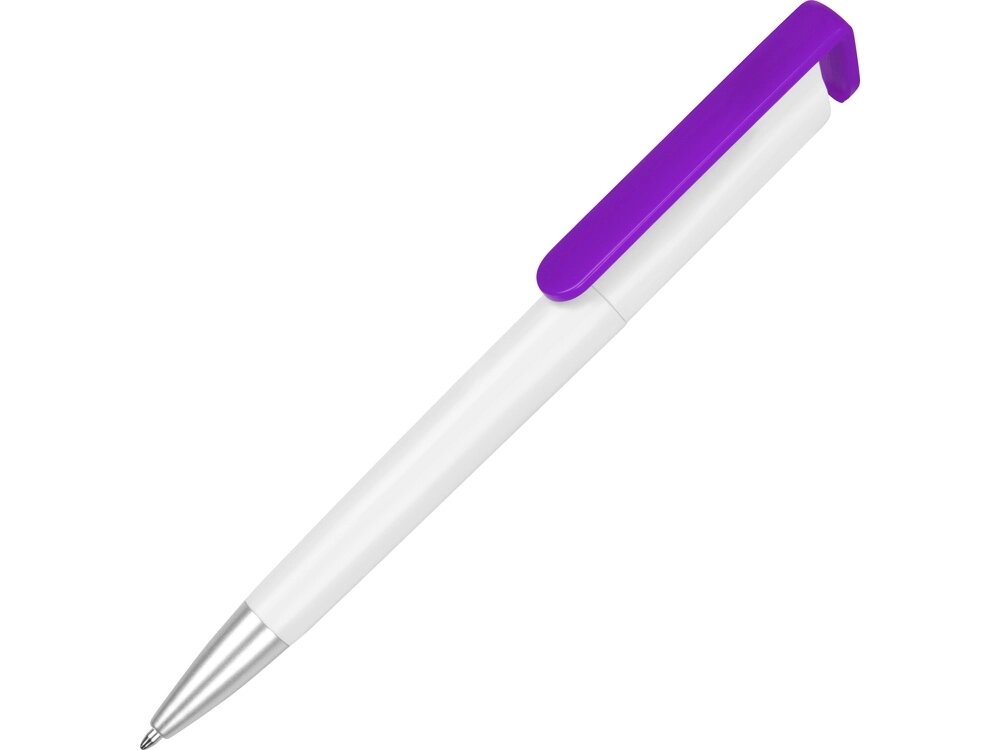 Ручка-подставка Кипер, белый/фиолетовый от компании ТОО VEER Company Group / Одежда и сувениры с логотипом - фото 1