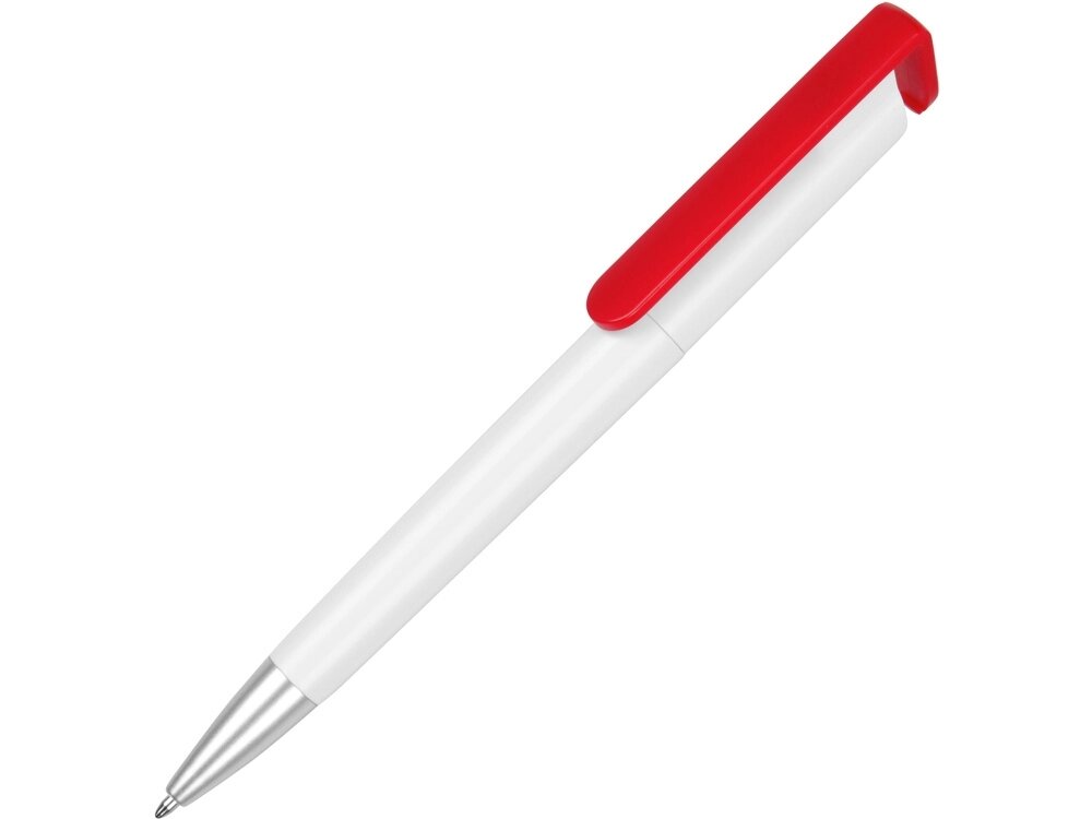 Ручка-подставка Кипер, белый/красный от компании ТОО VEER Company Group / Одежда и сувениры с логотипом - фото 1