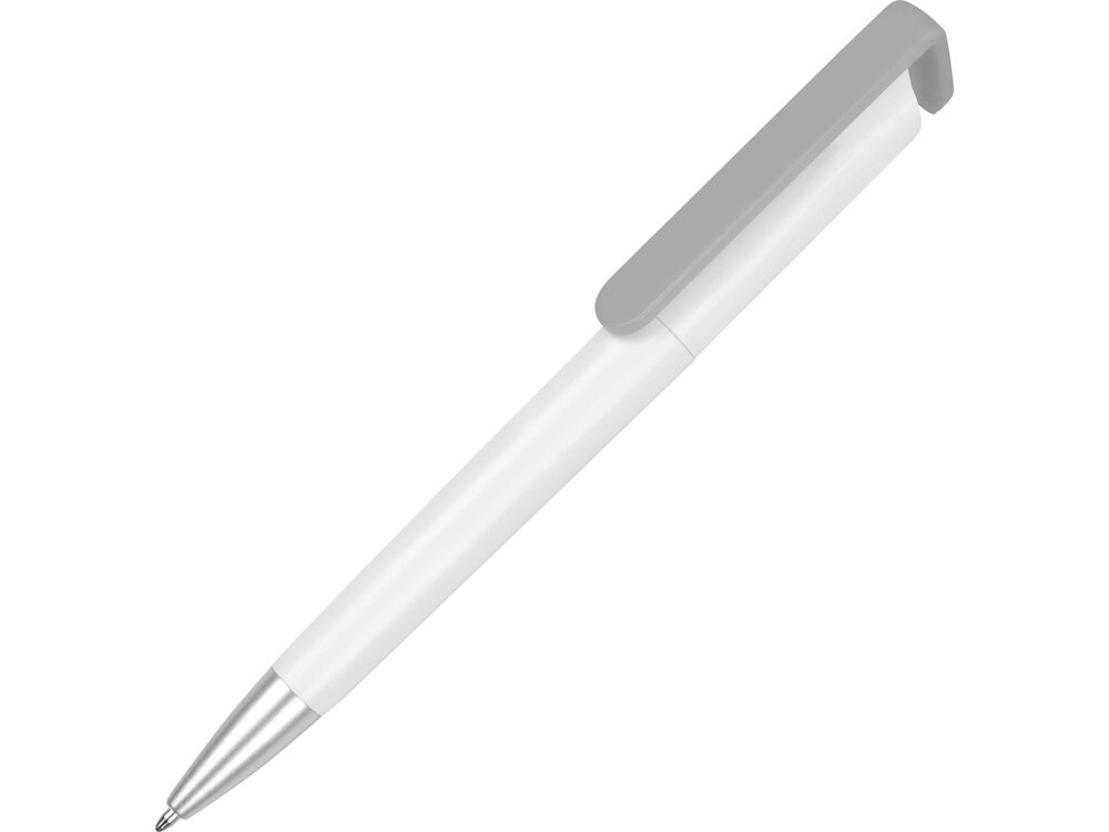 Ручка-подставка Кипер, белый/серый от компании ТОО VEER Company Group / Одежда и сувениры с логотипом - фото 1