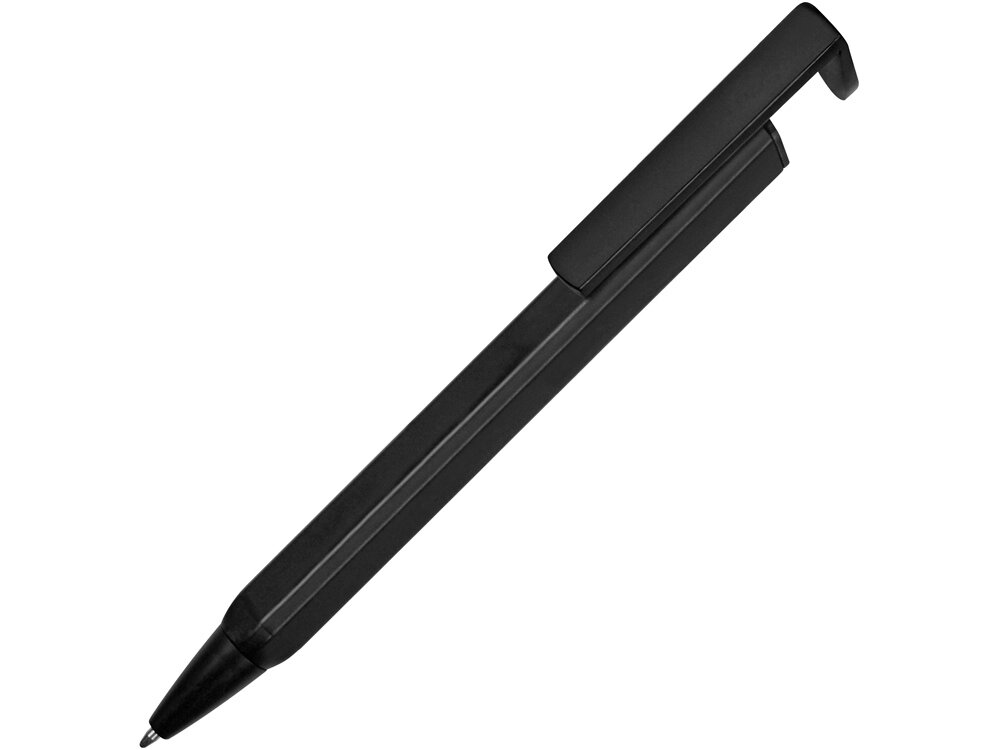 Ручка-подставка металлическая, Кипер Q, черный от компании ТОО VEER Company Group / Одежда и сувениры с логотипом - фото 1