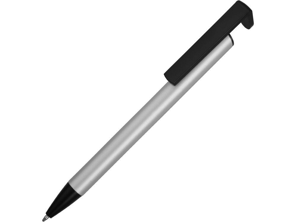 Ручка-подставка шариковая Кипер Металл, серебристый от компании ТОО VEER Company Group / Одежда и сувениры с логотипом - фото 1