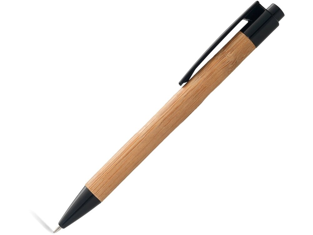 Ручка шариковая Borneo из бамбука, черный, черные чернила от компании ТОО VEER Company Group / Одежда и сувениры с логотипом - фото 1
