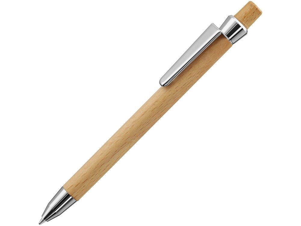Ручка шариковая деревянная BEECH, черный, 1 мм, светло-коричневый от компании ТОО VEER Company Group / Одежда и сувениры с логотипом - фото 1