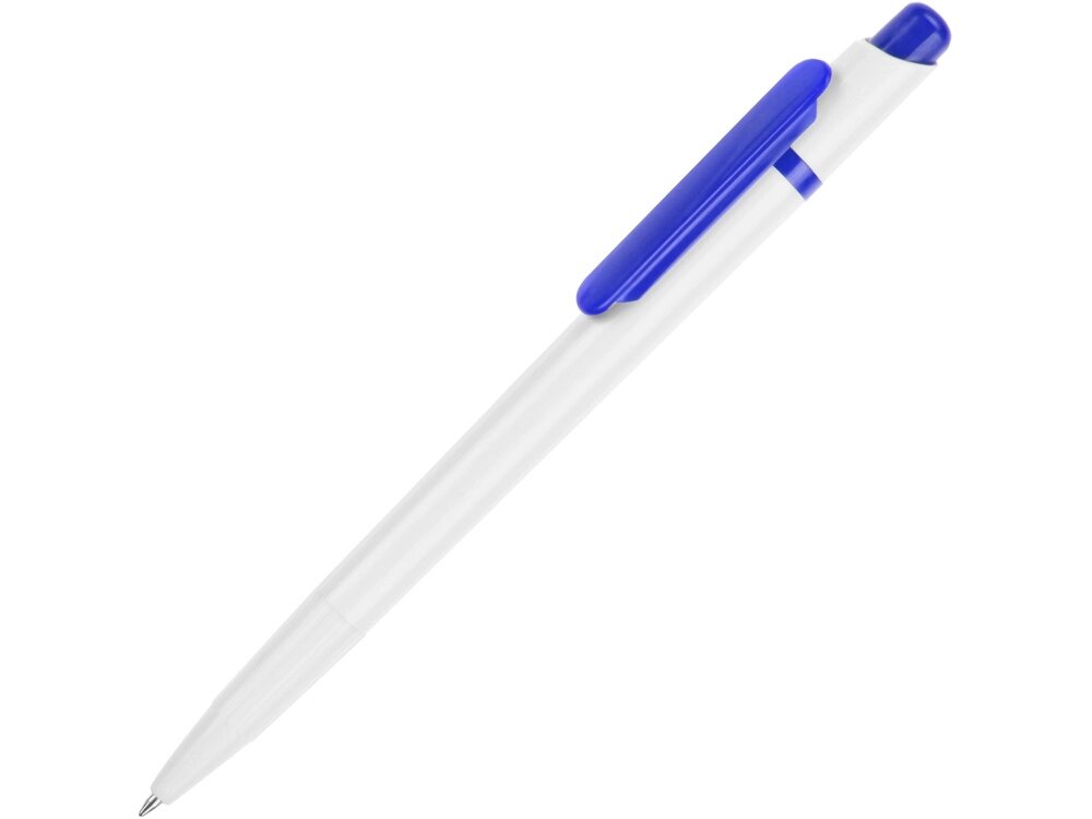 Ручка шариковая Этюд, белый/синий от компании ТОО VEER Company Group / Одежда и сувениры с логотипом - фото 1