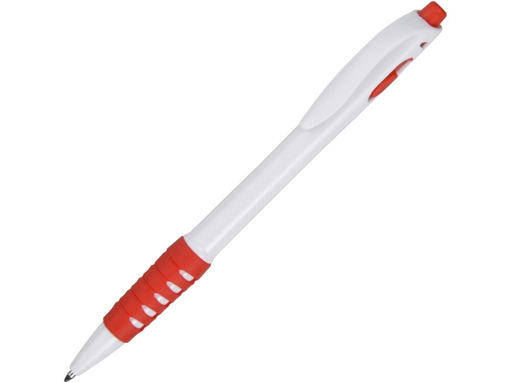Ручка шариковая Фиджи, белый/красный от компании ТОО VEER Company Group / Одежда и сувениры с логотипом - фото 1