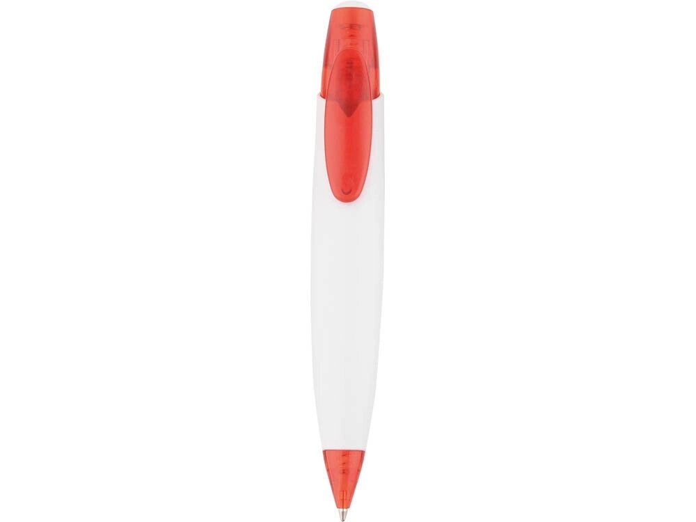Ручка шариковая Флагман, белый/красный от компании ТОО VEER Company Group / Одежда и сувениры с логотипом - фото 1