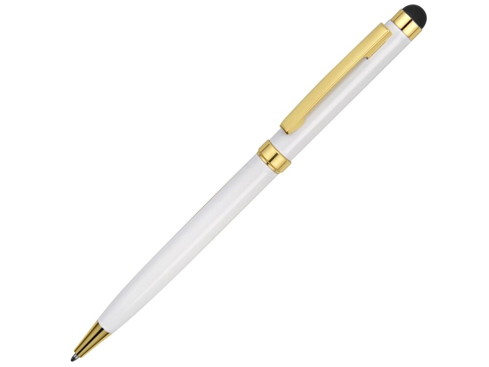 Ручка шариковая Голд Сойер со стилусом, белый от компании ТОО VEER Company Group / Одежда и сувениры с логотипом - фото 1