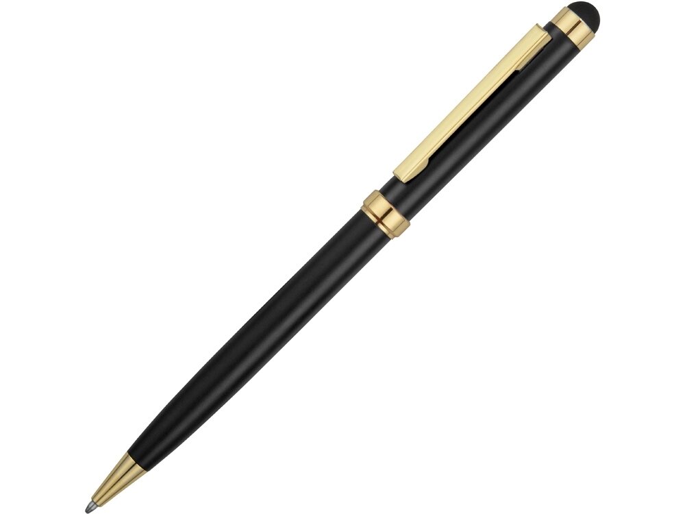 Ручка шариковая Голд Сойер со стилусом, черный от компании ТОО VEER Company Group / Одежда и сувениры с логотипом - фото 1