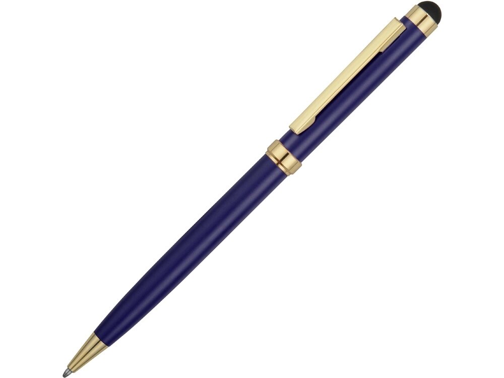 Ручка шариковая Голд Сойер со стилусом, синий от компании ТОО VEER Company Group / Одежда и сувениры с логотипом - фото 1