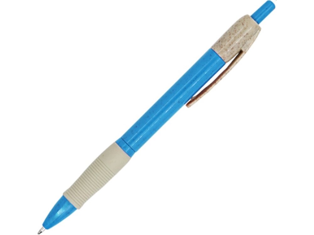 Ручка шариковая HANA из пшеничного волокна, бежевый/голубой от компании ТОО VEER Company Group / Одежда и сувениры с логотипом - фото 1
