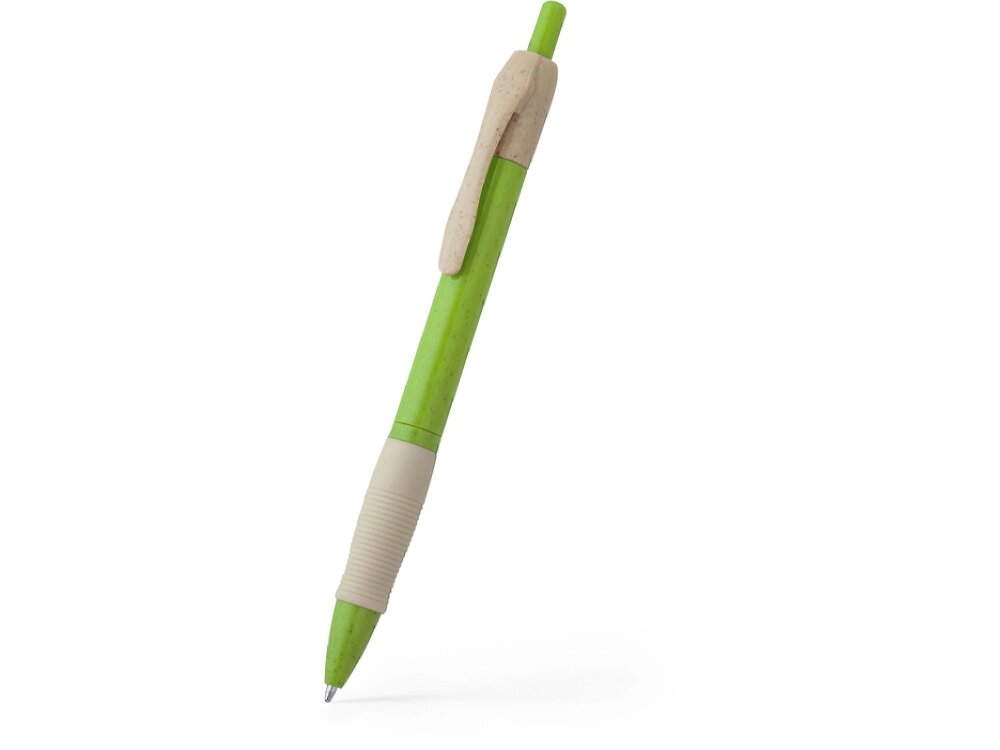 Ручка шариковая HANA из пшеничного волокна, бежевый/зеленое яблоко от компании ТОО VEER Company Group / Одежда и сувениры с логотипом - фото 1