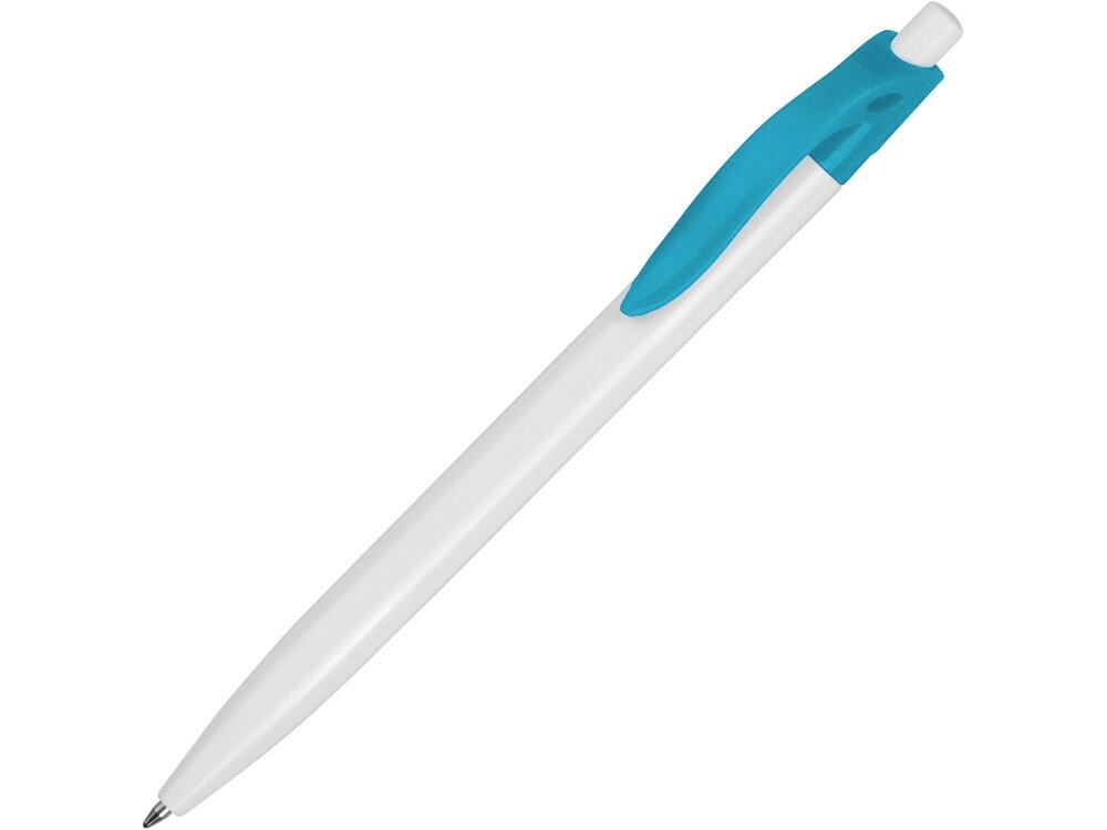 Ручка шариковая Какаду, белый/бирюзовый от компании ТОО VEER Company Group / Одежда и сувениры с логотипом - фото 1