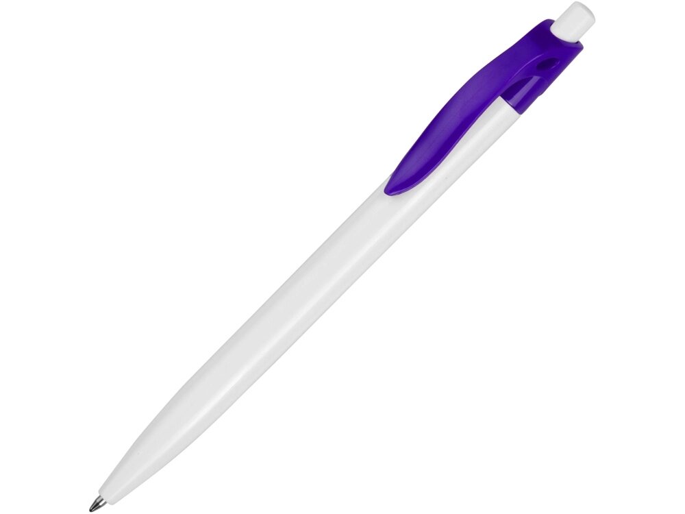 Ручка шариковая Какаду, белый/фиолетовый от компании ТОО VEER Company Group / Одежда и сувениры с логотипом - фото 1