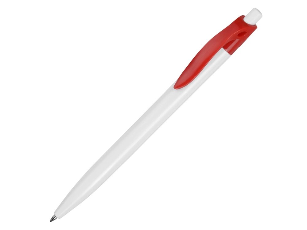 Ручка шариковая Какаду, белый/красный от компании ТОО VEER Company Group / Одежда и сувениры с логотипом - фото 1