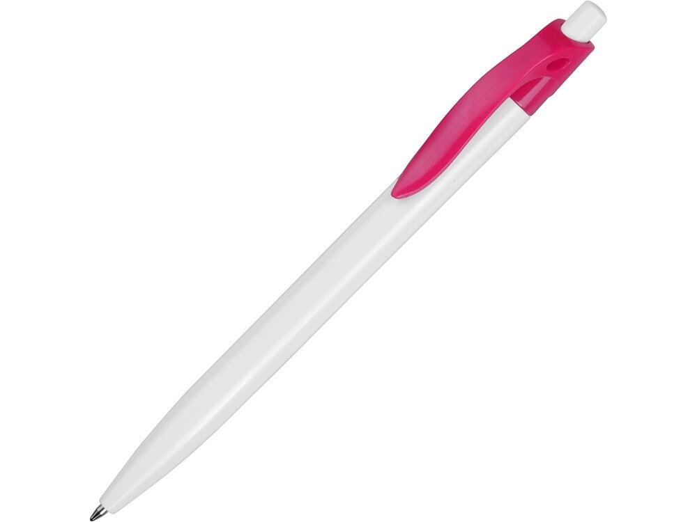 Ручка шариковая Какаду, белый/розовый от компании ТОО VEER Company Group / Одежда и сувениры с логотипом - фото 1