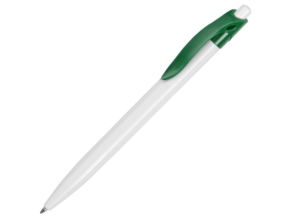 Ручка шариковая Какаду, белый/зеленый от компании ТОО VEER Company Group / Одежда и сувениры с логотипом - фото 1
