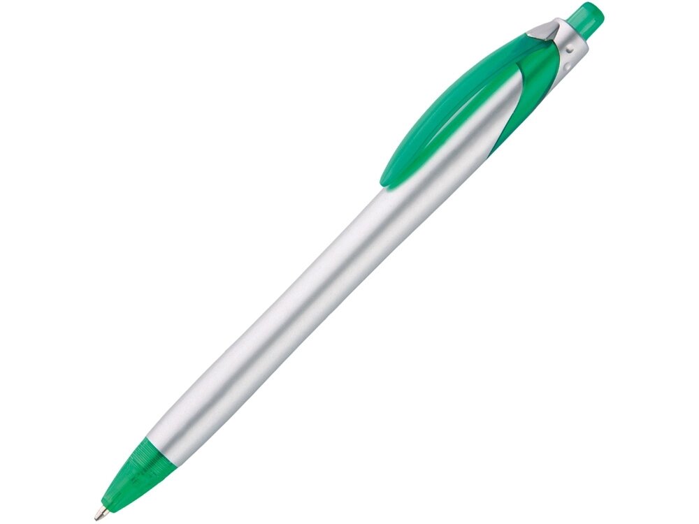 Ручка шариковая Каприз Сильвер, серебристый/зеленый от компании ТОО VEER Company Group / Одежда и сувениры с логотипом - фото 1
