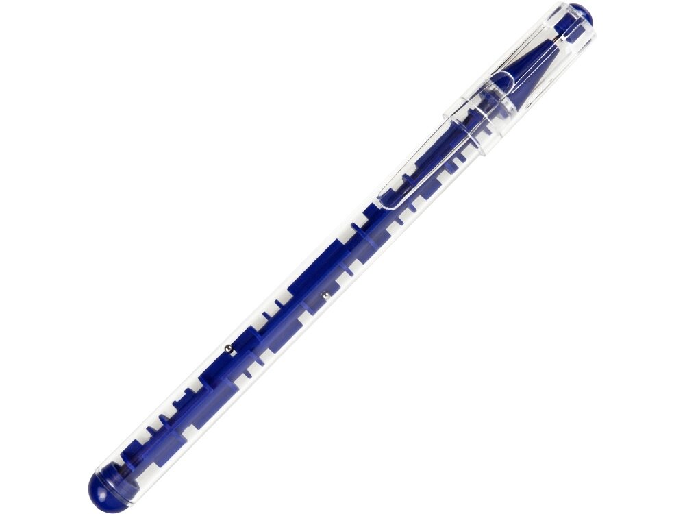 Ручка шариковая Лабиринт с головоломкой синяя от компании ТОО VEER Company Group / Одежда и сувениры с логотипом - фото 1