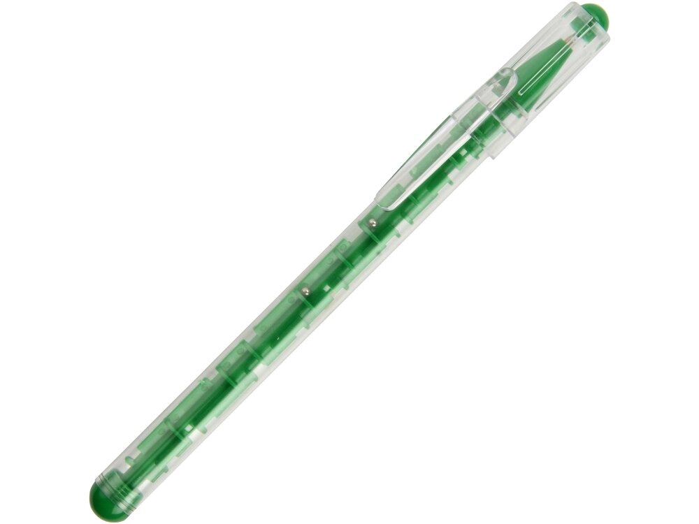Ручка шариковая Лабиринт с головоломкой зеленая от компании ТОО VEER Company Group / Одежда и сувениры с логотипом - фото 1