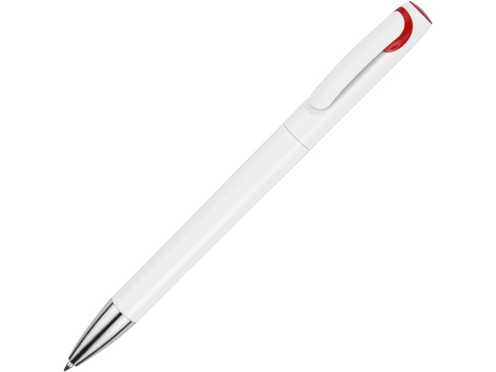 Ручка шариковая Локи, белый/красный от компании ТОО VEER Company Group / Одежда и сувениры с логотипом - фото 1